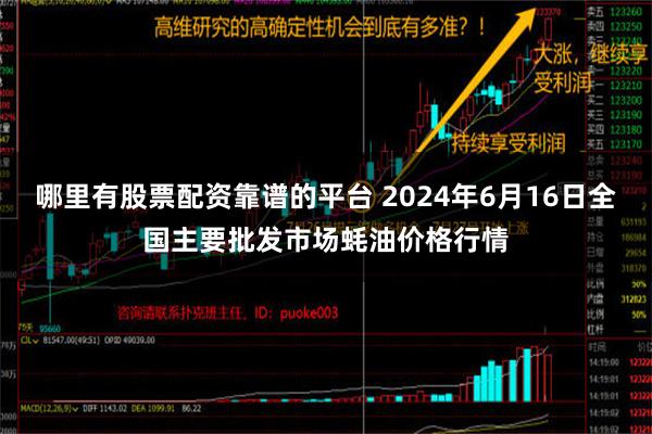 哪里有股票配资靠谱的平台 2024年6月16日全国主要批发市场蚝油价格行情