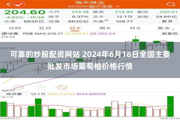 可靠的炒股配资网站 2024年6月16日全国主要批发市场葡萄柚价格行情