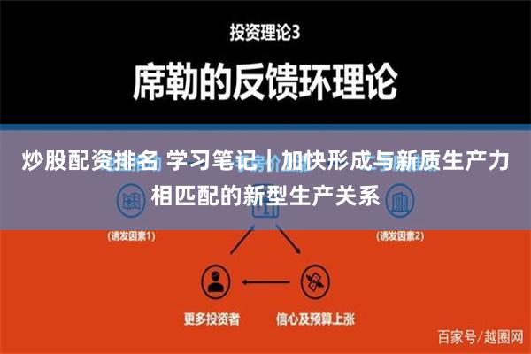 炒股配资排名 学习笔记｜加快形成与新质生产力相匹配的新型生产关系