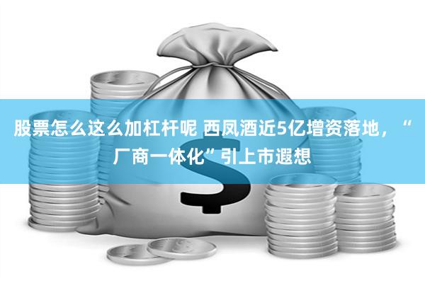 股票怎么这么加杠杆呢 西凤酒近5亿增资落地，“厂商一体化”引上市遐想