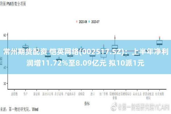 常州期货配资 恺英网络(002517.SZ)：上半年净利润增11.72%至8.09亿元 拟10派1元