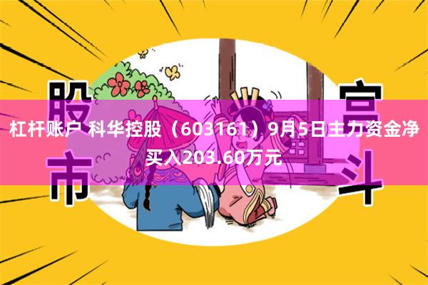 杠杆账户 科华控股（603161）9月5日主力资金净买入203.60万元