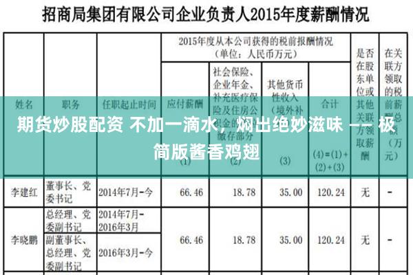 期货炒股配资 不加一滴水，焖出绝妙滋味 —— 极简版酱香鸡翅