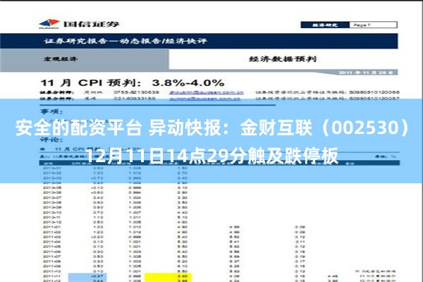 安全的配资平台 异动快报：金财互联（002530）12月11日14点29分触及跌停板