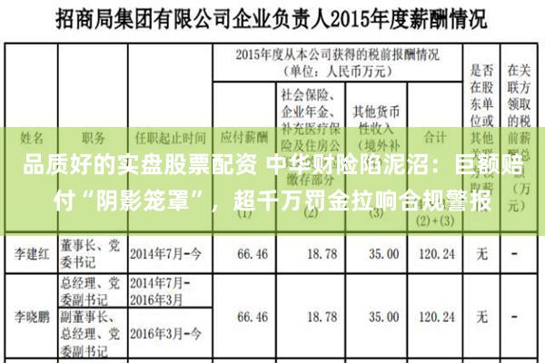 品质好的实盘股票配资 中华财险陷泥沼：巨额赔付“阴影笼罩”，超千万罚金拉响合规警报