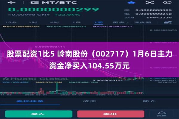 股票配资1比5 岭南股份（002717）1月6日主力资金净买入104.55万元