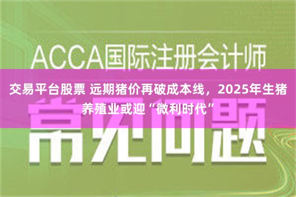 交易平台股票 远期猪价再破成本线，2025年生猪养殖业或迎“微利时代”